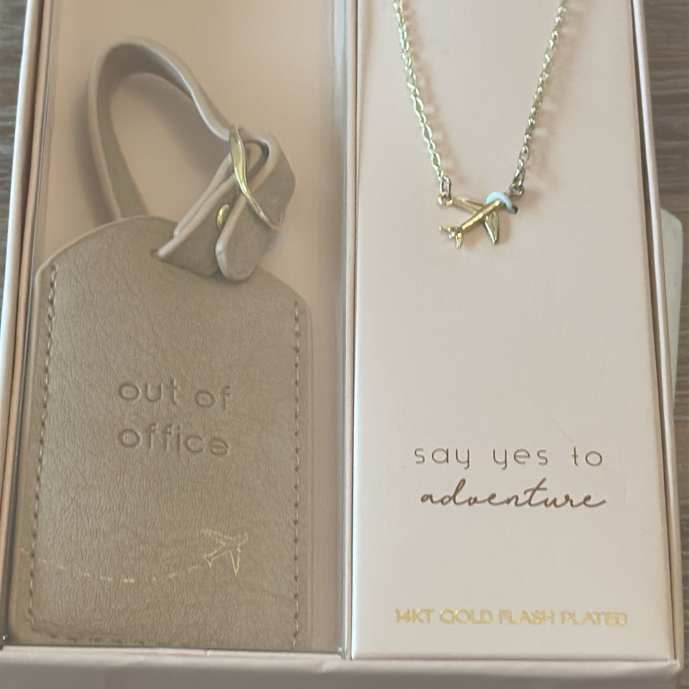 Airplane necklace and luggage tag